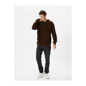 Koton Basic Hoodie Kangaroo Pocket Relaxed Fit Long Sleeve