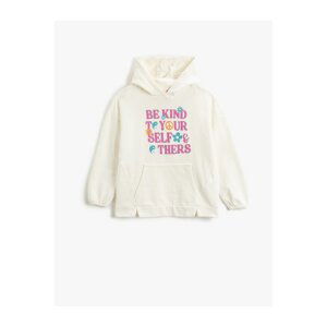 Koton Oversized Hoodie Sweatshirt Printed Long Sleeve