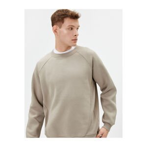 Koton Crew Neck Sweatshirt with Stitching Detail, Comfortable Cut