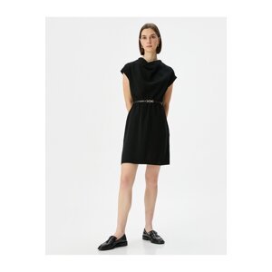 Koton Mini Dress Collar Detail Belt Detailed Short Sleeve