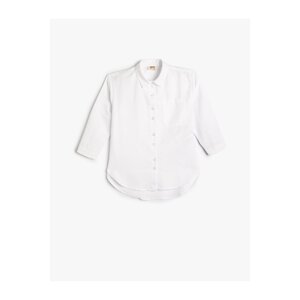 Koton 3/4 Sleeve Basic Shirt Button Closure