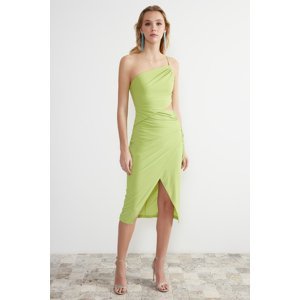 Trendyol Light Green Wrap Knitted Window/Cut Out Detailed Dress