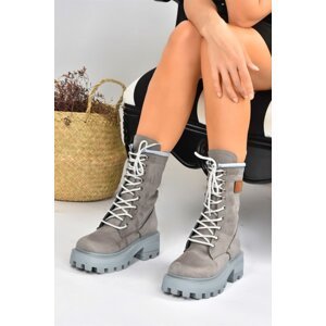 Fox Shoes Women's Gray Suede Laced Ankle Boots