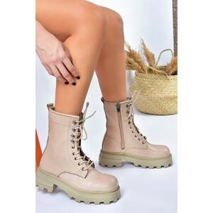 Fox Shoes Skin Thick Sole Lace Up Women's Boots