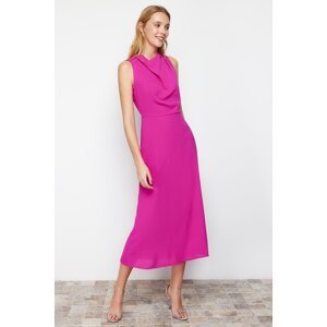 Trendyol Pink Detachable Collar Cut Out Detailed Woven Midi Dress