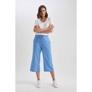 DEFACTO Capri Wide Leg Linen Look Cotton Capri