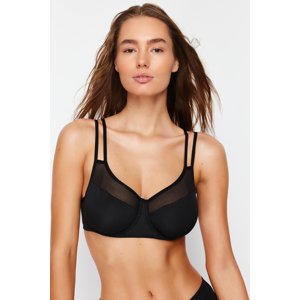 Trendyol Black Micro Tulle Detailed Capless Knitted Bra