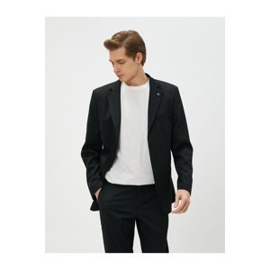 Koton Basic Blazer Jacket Brooch Detail Buttoned Pocket Slim Fit