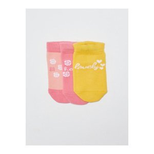 LC Waikiki 3-Piece Patterned Baby Girl Booties Socks