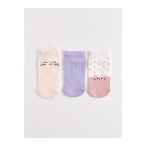 LC Waikiki 3-Pack Printed Baby Girl Booties Socks