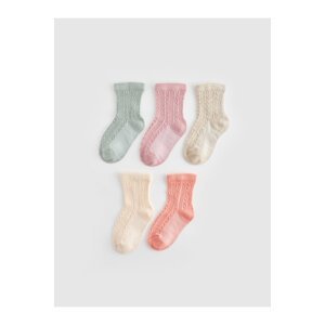 LC Waikiki 5-Piece Patterned Baby Girl Socks