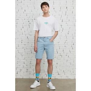 AC&Co / Altınyıldız Classics Men's Light Blue Slim Fit Slim Fit Cotton Flexible Denim Shorts.