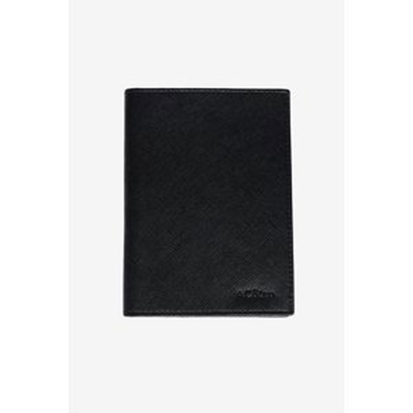 AC&Co / Altınyıldız Classics Men's Black Special Gift Boxed Faux Leather Handmade Passport Holder