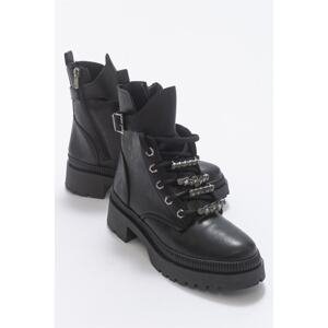 LuviShoes Gaia Black Skin Women's Boots