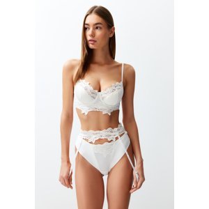 Trendyol Bridal White Brode Lace Detailed Knitted Panties and Garter