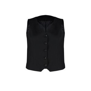 Trendyol Curve Black Buttoned Woven Vest
