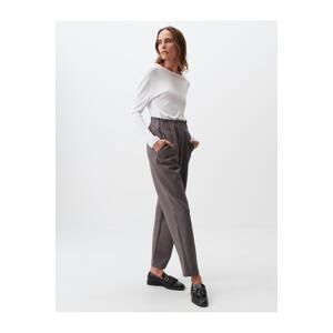 Jimmy Key Anthracite High Waist Line Patterned Fabric Trousers