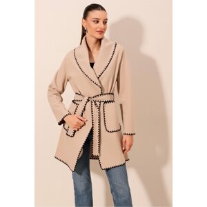 Bigdart 9130 Embroidered Stash Coat - Beige