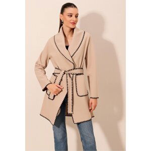 Bigdart 9130 Embroidered Stash Coat - Beige