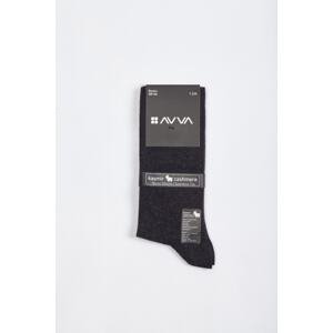Avva Men's Navy Blue Plain Cashmere Cleat Socks