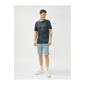 Koton Denim Shorts Fold Detailed Pocket Buttoned