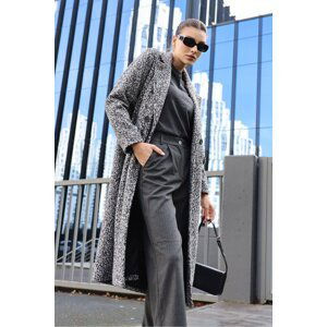 Bigdart Black Oversize Long Boucle Coat 9127