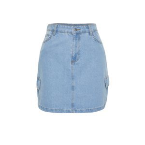 Trendyol Curve Blue Cargo Pocket Mini Denim Skirt