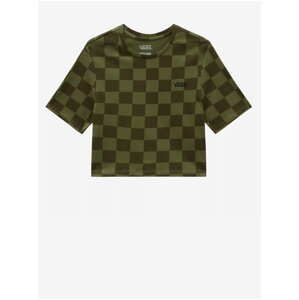 Green Women's Plaid Cropped T-Shirt VANS Checker - Women
