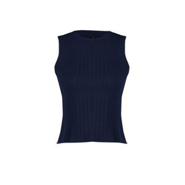Trendyol Navy Blue Crop Basic Top Knitwear Blouse