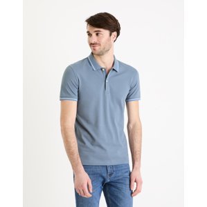 Modré pánske basic polo tričko Celio Decolrayeb