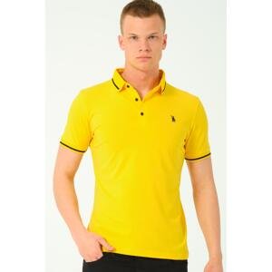 T8586 DEWBERRY MEN'S POLO NECK T-SHIRT-YELLOW-2