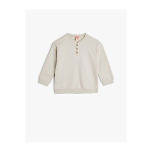 Koton Buttoned Sweatshirt Long Sleeve Cotton