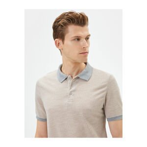 Koton Collar T-Shirt Minimal Patterned Slim Fit Short Sleeve