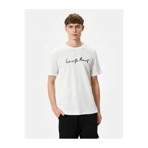 Koton 4SAM10043HK Men's Cotton T-shirt WHITE