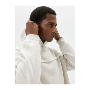 Koton Oversize Hooded Sweatshirt with Stitching Detail Long Sleeve