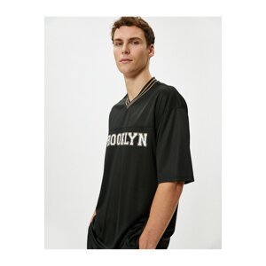 Koton Sports T-Shirt V-Neck College Printed Short Sleeve