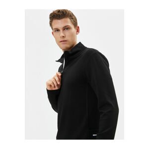 Koton Sports Sweatshirt with Half Zipper and Phone Pocket Detail