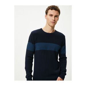Koton Basic Knitwear Sweater Crew Neck Textured Slim Fit