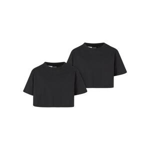 Girls' Short Kimono Tee T-Shirt - 2 Pack Black+Black
