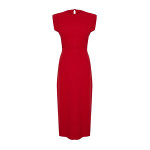 Trendyol Red A-line Crew Neck Sleeveless Aerobin Midi Woven Dress