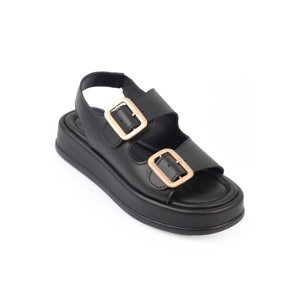 Capone Outfitters Women's Wedge Heel Double Strap Buckle Sandals