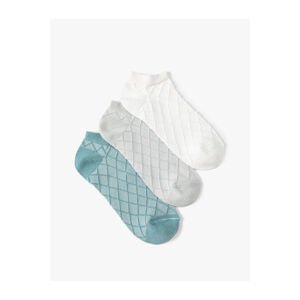 Koton Set of 3 Booties and Socks, Multicolored Textured