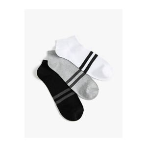 Koton Set of 3 Booties and Socks with Multicolored Stripes.
