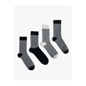 Koton Striped 4 Pack Socks Set, Multicolor