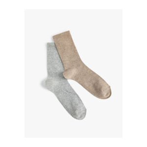 Koton Basic Set of 2 Socks Multi Color Textured