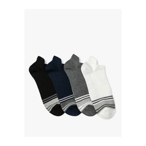 Koton 4-Piece Striped Booties Socks Set Multi Color Cotton Blended