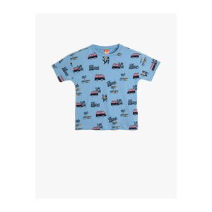 Koton T-Shirt Short Sleeve Crew Neck City Print Detail Cotton