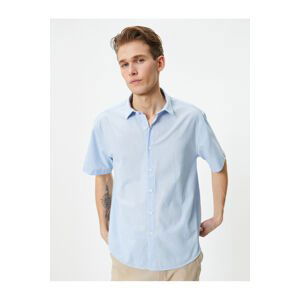 Koton Summer Shirt with Short Sleeves, Classic Collar With Buttons