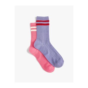 Koton Set of 2 Crepe Socks with Stripe Detail