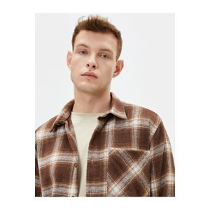 Koton Lumberjack Shirt Buttoned Pocket Detail Classic Collar Long Sleeve